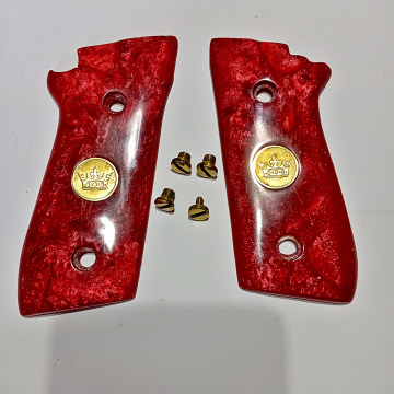 Tala empunhadura Taurus PT92, 917, 58HC, 59S , PT100, 101 Madrepérola vermelha!